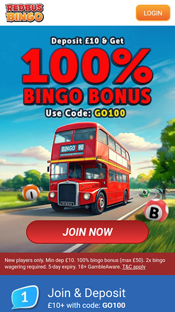 Redbus Bingo Mobile Homepage