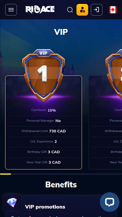 Rioace Casino Mobile VIP Program