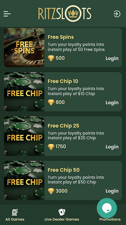 Ritz Slots Casino Mobile Shop
