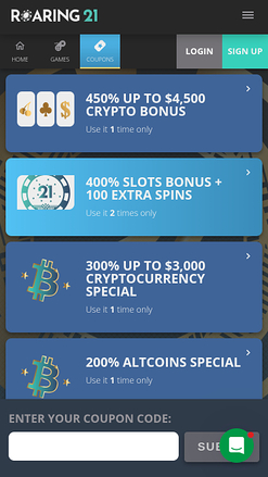 Roaring 21 Casino Mobile Promotions