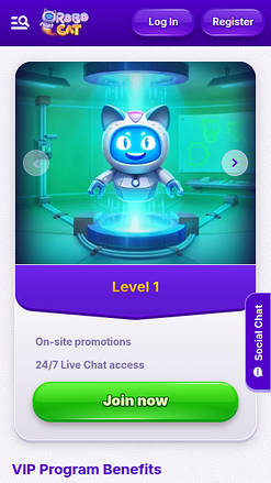 Robocat Casino Mobile VIP Program
