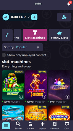 RockstarWin Casino Mobile Games