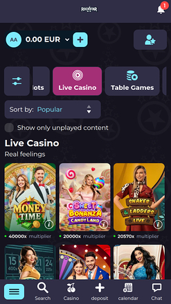RockstarWin Casino Mobile Live Dealer