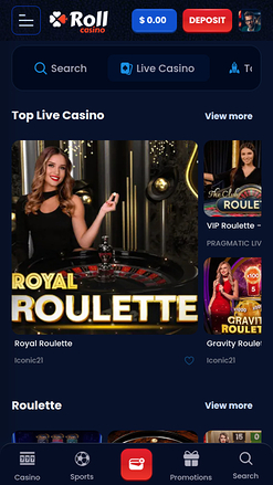 RollCasino Mobile Live Dealer