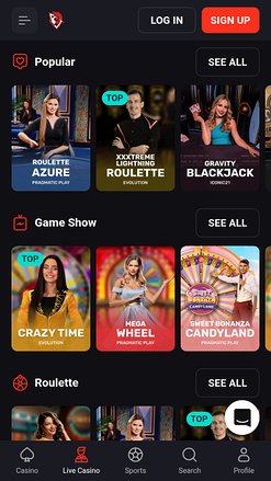 Rooster Bet Mobile Live Dealer