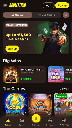 Roulettino Casino Mobile Homepage