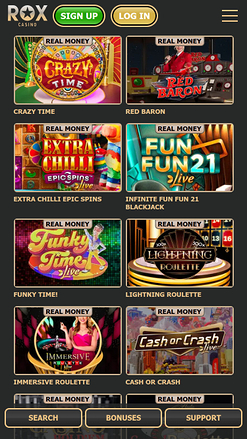 Rox Casino Mobile Live Dealer