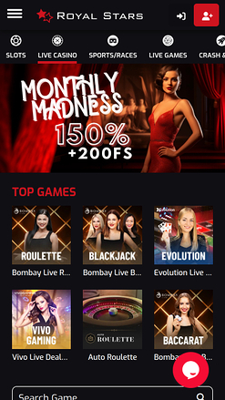 Royal Stars Casino Mobile Live Dealer