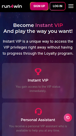 Run4Win Casino Mobile VIP Program