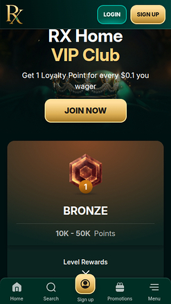 RX Casino Mobile VIP Program