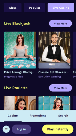 Shokki Casino Mobile Live dealer