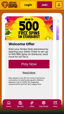 Simba Slots Casino Mobile Promotions