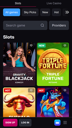 Skycrown Casino Mobile Games