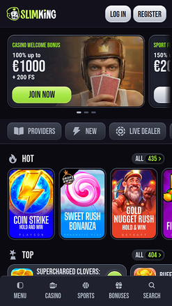 SlimKing Casino Homapage