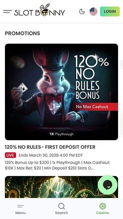 Slot Bunny Casino Mobile Promotions