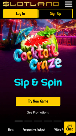 Slotland Casino Mobile Homepage