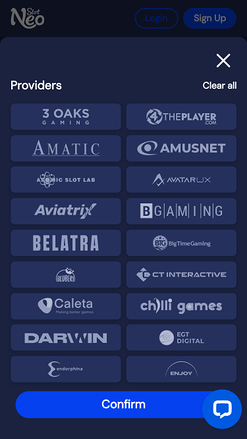 SlotNeo Casino Game Developers