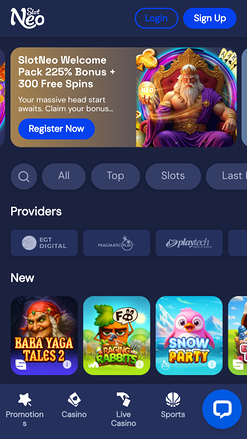 SlotNeo Casino Homepage