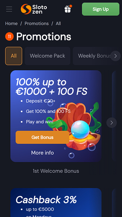 Slotozen Casino Mobile Promotions