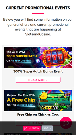 SlotsandCasino Mobile Promotions