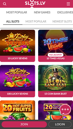 Slots.lv Casino Mobile Games