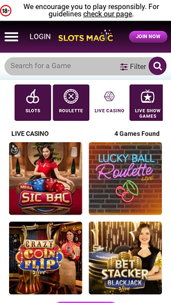 Slots Magic Casino Mobile Live Dealer