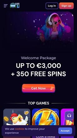 SlotsDj Casino mobile homepage