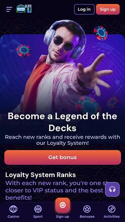 SlotsDj Casino VIP mobile page