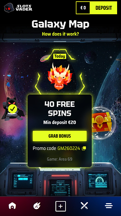 SlotsVader Casino Mobile Galaxy Map