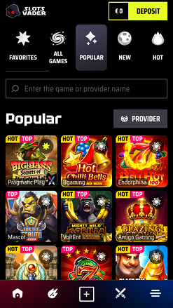 SlotsVader Casino Mobile Games