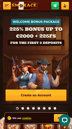 SmokAce Casino Mobile Homepage