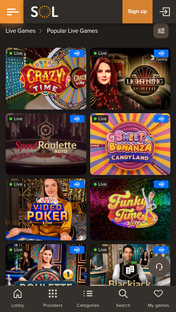 Sol Casino Mobile Live Dealer