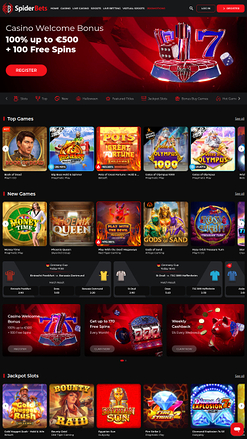 SpiderBets Casino Homepage