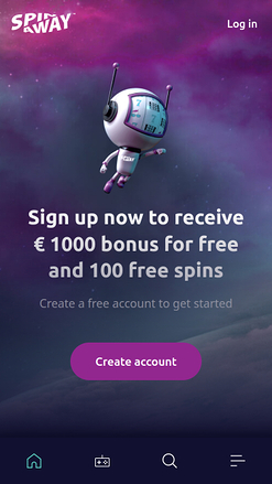 Spin Away Casino Mobile Homepage
