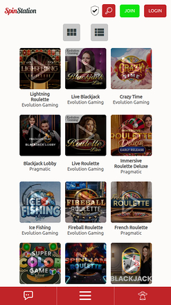 Spin Station Casino Mobile Live Dealer