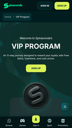 Spinaconda Casino VIP Mobile