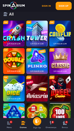 Spinarium Casino Mobile Games