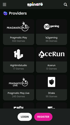 Spinaro Casino Mobile Game Developers