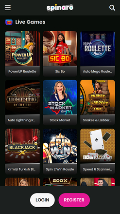 Spinaro Casino Mobile Live Dealer