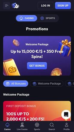 SpinAura Casino promotions mobile page
