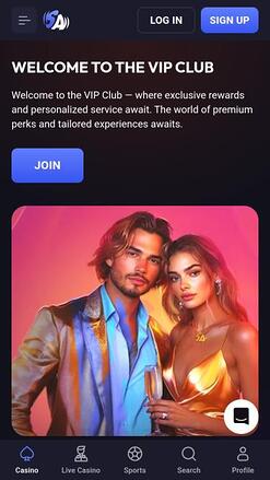 SpinAura Casino VIP mobile page