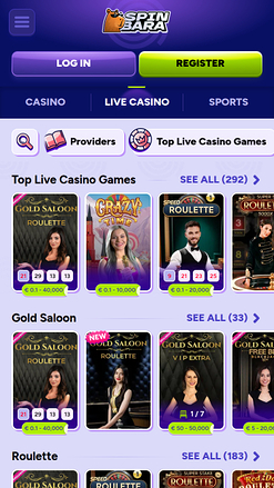 Spinbara Casino Mobile Live Dealer