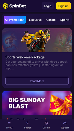 Spinbet Casino Mobile Promotions