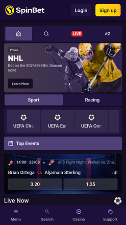 Spinbet Casino Mobile Sports