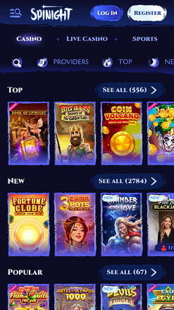 Spinight Casino Mobile Games