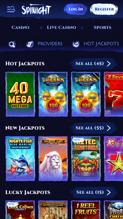Spinight Casino Mobile Jackpot