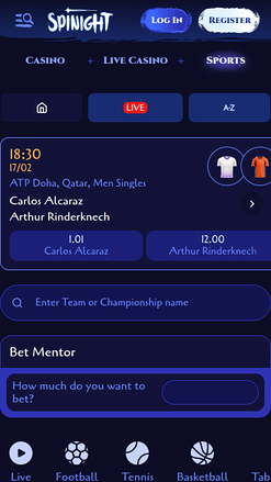 Spinight Casino Mobile Sports