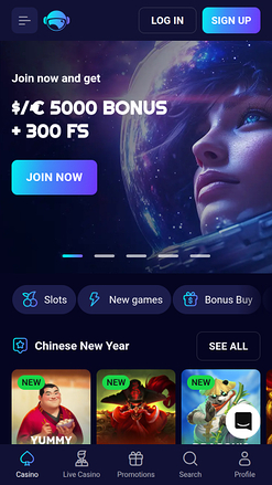 Spinjo Casino Mobile Homepage