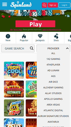 Spinland Casino Mobile Game Developers