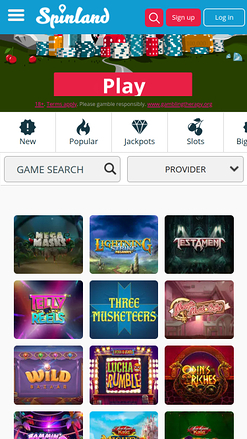 Spinland Casino Mobile Games